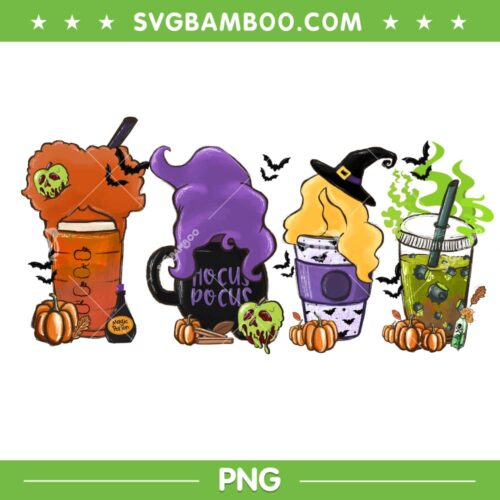 Sanderson Sisters Horror Coffee PNG, Hocus Pocus Halloween Coffee PNG, Hocus Pocus PNG