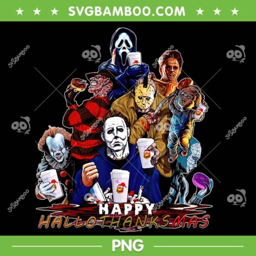 Scary Horror Movie Happy Hallothanksmas PNG, Halloween Horror Movie PNG, Horror Hallothanksmas PNG