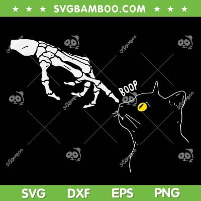 Skeleton Hand Touch Nose Cat SVG PNG, Spooky Boop Halloween Costume SVG, Boop Skeleton With Cat DXF SVG PNG EPS Skeleton Hand Touch Nose Cat SVG PNG, Spooky Boop Halloween Costume SVG, Boop Skeleton With Cat DXF SVG PNG EPS