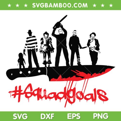 Squadgoals Horror Movie SVG PNG, Horror Characters With Knife SVG, Squad Goals DXF SVG PNG EPS