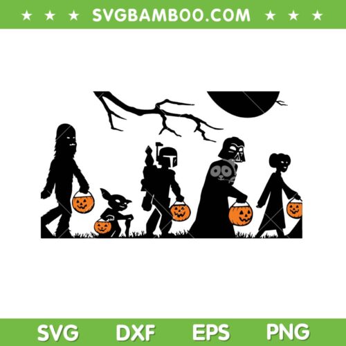Star Wars Halloween SVG PNG, Trick Or Treat Maldalorian SVG, Star Wars Pumpkin DXF SVG PNG EPS