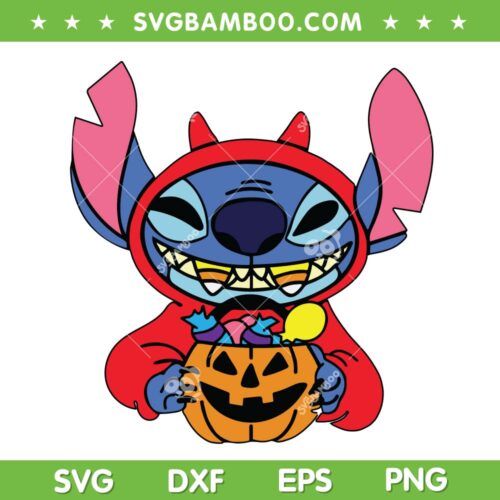 Stitch Devil Pumpkin Candy SVG PNG, Disney Stitch Candy Corn SVG, Stitch With Pumpkin DXF SVG PNG EPS