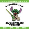 Stitch Yoda SVG PNG, Adorable I Am Give Me Treats You Must SVG, Baby Yoda DXF SVG PNG EPS Stitch Yoda SVG PNG, Adorable I Am Give Me Treats You Must SVG, Baby Yoda DXF SVG PNG EPS