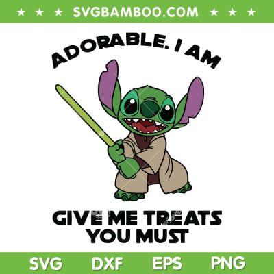 Stitch Yoda SVG PNG, Adorable I Am Give Me Treats You Must SVG, Baby Yoda DXF SVG PNG EPS Stitch Yoda SVG PNG, Adorable I Am Give Me Treats You Must SVG, Baby Yoda DXF SVG PNG EPS