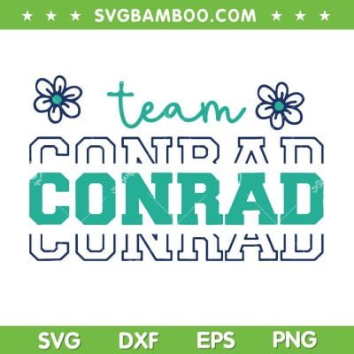 Summer Floral Team Conrad SVG PNG, Cousins Beach The Summer SVG, Team Conrad Cousins Beach DXF SVG PNG EPS