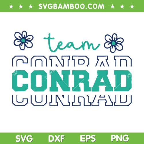 Summer Floral Team Conrad SVG PNG, Cousins Beach The Summer SVG, Team Conrad Cousins Beach DXF SVG PNG EPS
