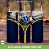 Tampa Bay Rays Zipper Skinny Tumbler Template PNG, MLB Tampa Bay Rays Tumbler Wrap PNG, Baseball Logo 20oz Skinny Tumbler Template PNG