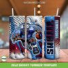 Tennessee Titans Mascot 3D Inflated Tumbler Wrap PNG, Titans Half Football 20oz Skinny Tumbler, Football Sports Tumbler Template PNG