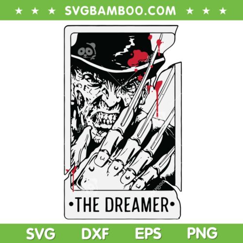 The Dreamer Tarot Card SVG PNG, Freddy Krueger Horror Killer Characters SVG, Horror Movie DXF SVG PNG EPS