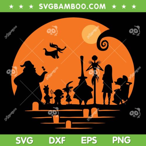 The Nightmare Before Christmas Moon SVG PNG, Jack And Sally Moon SVG, Oogie Boogie And Jack Skellington DXF SVG PNG EPS