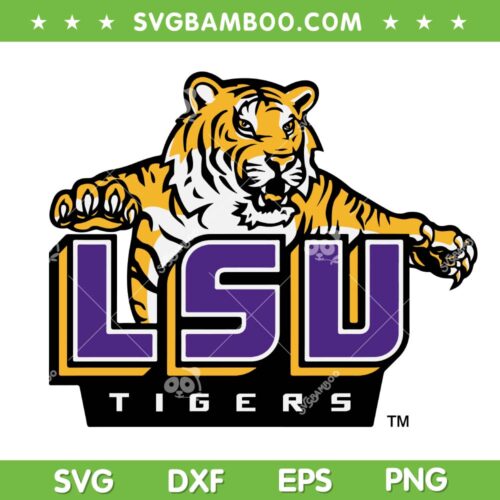Tigers LSU Logo SVG PNG, LSU Tigers Football SVG, NCAA Football Team DXF SVG PNG EPS