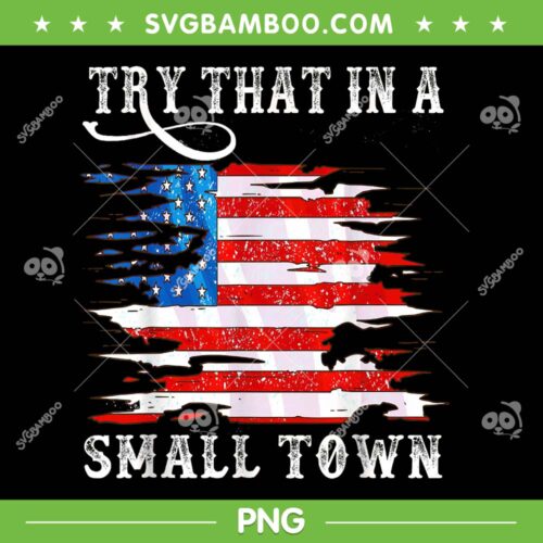 Try That In A Small American Flag PNG, Country Western Town Country Music PNG, American Flag PNG