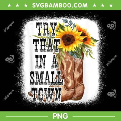 Try That In A Small Town Sunflower Boots PNG, Cowboy Boots And Sunflowers PNG, Jason Aldean New Song PNG
