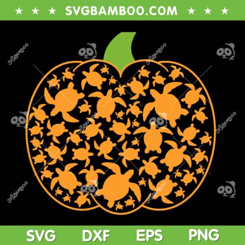 Turtle Pumpkin SVG PNG, Halloween Sea Animal Turtle SVG, Halloween Pumpkin DXF SVG PNG EPS