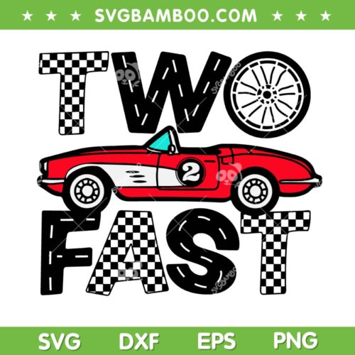 Two Fast 2 Curious SVG PNG, Birthday 2 Years Old Pit Crew SVG, Two Fast Birthday Boy DXF SVG PNG EPS
