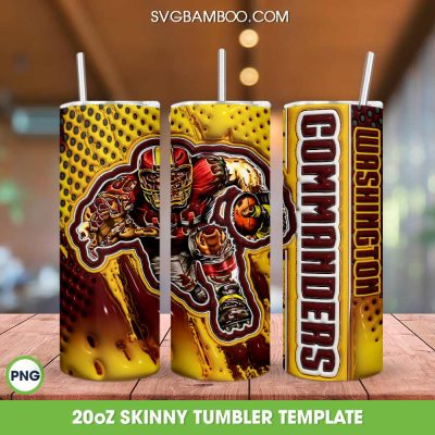 Washington Commanders Mascot 3D Inflated Tumbler Wrap PNG, Washington Football 20oz Skinny Tumbler, NFL Team Tumbler Template PNG Washington Commanders Mascot 3D Inflated Tumbler Wrap PNG, Washington Football 20oz Skinny Tumbler, NFL Team Tumbler Template PNG