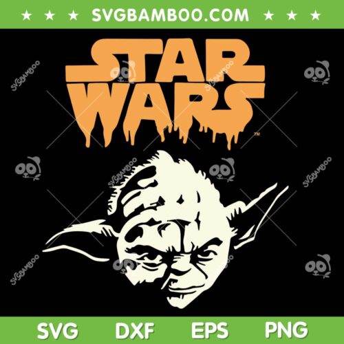 Yoda Star Wars Halloween SVG PNG, Baby Yoda Halloween SVG, Baby Yoda Scream DXF SVG PNG EPS