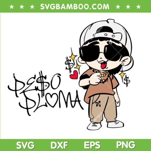 Baby Peso Pluma SVG PNG, Baby Cute Peso Pluma SVG, Funny Chibi Peso Pluma DXF SVG PNG EPS