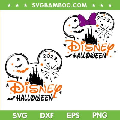 Disney Mouse Halloween 2023 SVG PNG, Mickey Minnie Ear Spooky SVG, Disney Halloween 2023 DXF SVG PNG EPS