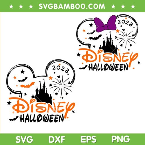 Disney Mouse Halloween 2023 SVG PNG, Mickey Minnie Ear Spooky SVG, Disney Halloween 2023 DXF SVG PNG EPS
