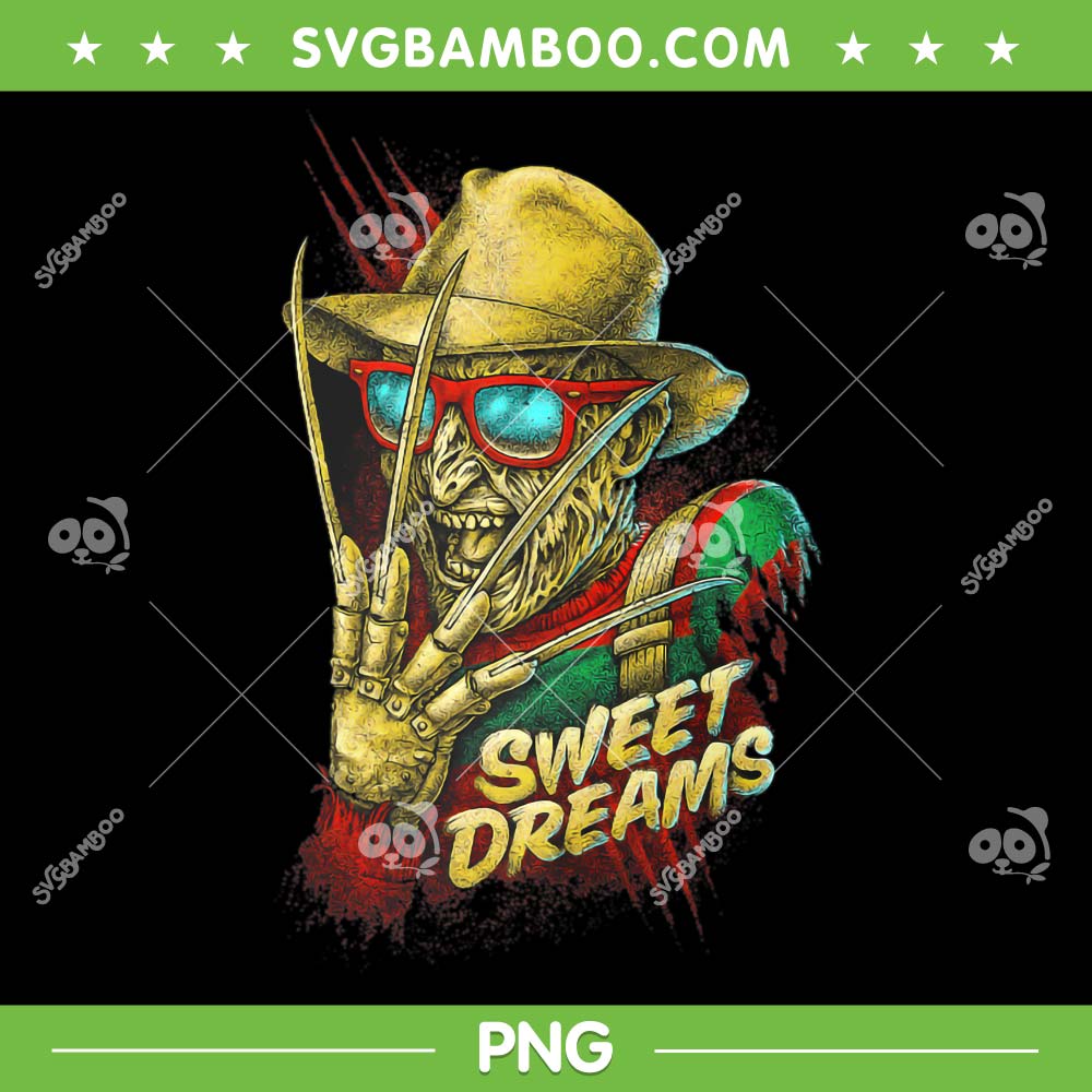 Freddy Sweet Horror Dreams PNG, Freddy Horror Movies Halloween Vintage PNG, Sweet Dreams PNG