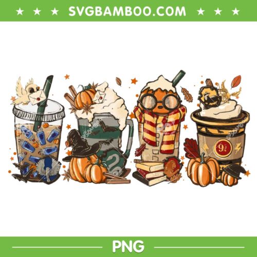 Harry Potter Halloween Coffee PNG, Horror Movie Fall Autumn PNG, Harry Coffee Halloween PNG