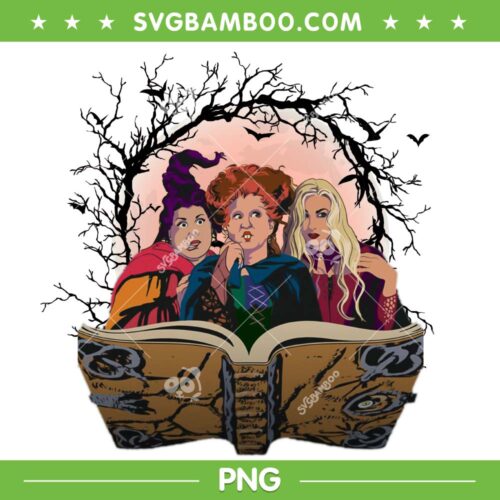 Hocus Pocus Horror Moon PNG, The Sanderson Sisters Halloween Horror PNG, Hocus Pocus Sanderson Sisters PNG