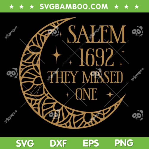 Retro Salem 1692 They Missed One SVG PNG, Salem Witch SVG, Salem Halloween DXF SVG PNG EPS