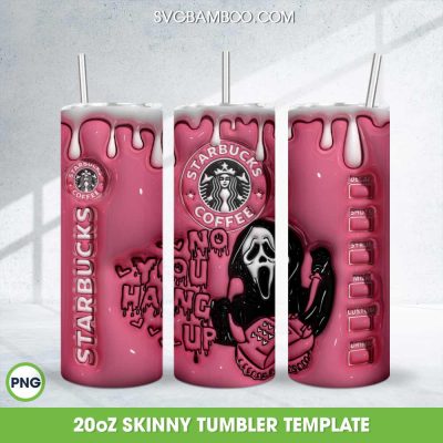 3D Inflated Ghostface No You Hang Up Tumbler Wrap PNG, Starbucks Coffee Ghostface 20oz Skinny Tumbler Template PNG 3D Inflated Ghostface No You Hang Up Tumbler Wrap PNG, Starbucks Coffee Ghostface 20oz Skinny Tumbler Template PNG