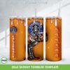 3D Inflated Goofy Coffee Halloween Tumbler Wrap PNG, Goofy Starbucks Coffee 20oz Skinny Tumbler Template PNG