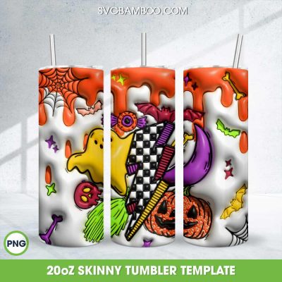 3D Inflated Groovy Ghost 80s Tumbler Wrap PNG, Halloween Pumpkin Bat Ghost 20oz Skinny Tumbler Template PNG 3D Inflated Groovy Ghost 80s Tumbler Wrap PNG, Halloween Pumpkin Bat Ghost 20oz Skinny Tumbler Template PNG