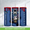 3D Inflated Ohana Jason Voorhees Coffee Tumbler Wrap PNG, Halloween Horror Stitch 20oz Skinny Tumbler Template PNG