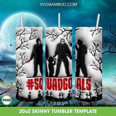 3D Inflated Squad Goals Tumbler Wrap PNG, Halloween Horror Friends 20oz Skinny Tumbler Template PNG 3D Inflated Squad Goals Tumbler Wrap PNG, Halloween Horror Friends 20oz Skinny Tumbler Template PNG