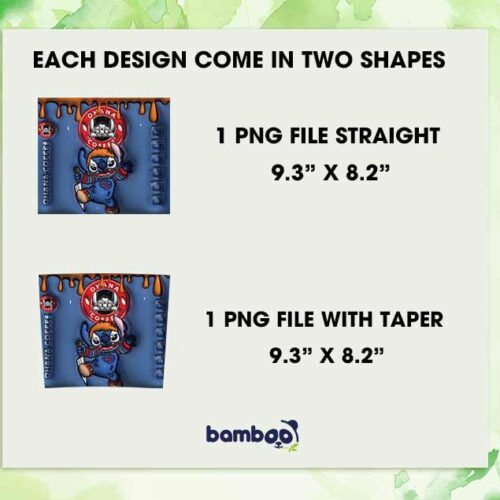 3D Inflated Stitch Chucky Coffee Tumbler Wrap PNG, Ohana Coffee 20oz Skinny Tumbler Template PNG 3D Inflated Stitch Chucky Coffee Tumbler Wrap PNG, Ohana Coffee 20oz Skinny Tumbler Template PNG