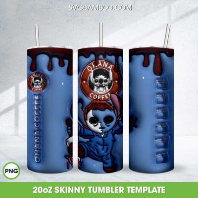 3D Inflated Stitch Michael Myers Coffee 20oz Skinny Tumbler Template PNG, Michael Myers Ohana Coffee Tumbler Wrap PNG 3D Inflated Stitch Michael Myers Coffee 20oz Skinny Tumbler Template PNG, Michael Myers Ohana Coffee Tumbler Wrap PNG