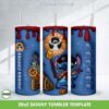 3D Inflated Stitch Pirate Coffee 20oz Skinny Tumbler Template PNG, Halloween Ohana Coffee Tumbler Wrap PNG
