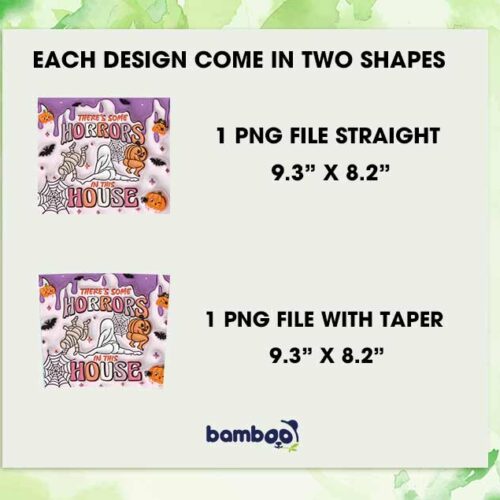 3D Inflated There's Some Horror In This House 20oz Skinny Tumbler Template PNG, Ghost Halloween Tumbler Wrap PNG