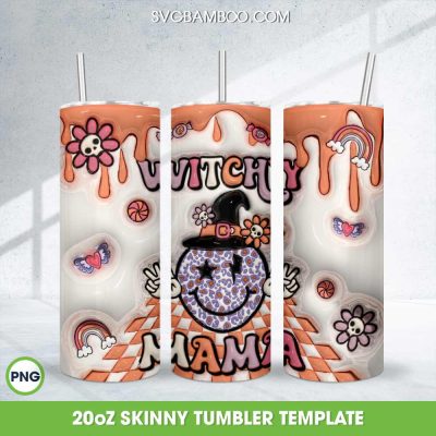 3D Inflated Witchy Mama Tumbler Wrap PNG, Retro Mom Witch 20oz Skinny Tumbler Template PNG 3D Inflated Witchy Mama Tumbler Wrap PNG, Retro Mom Witch 20oz Skinny Tumbler Template PNG