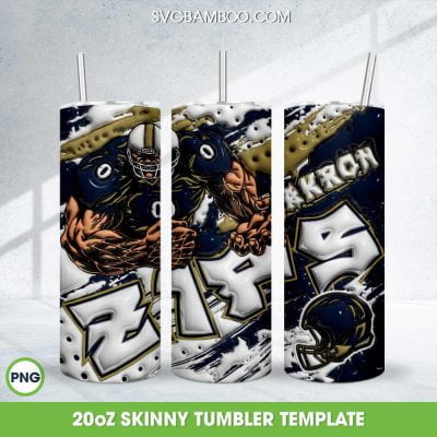Akron Zips 3D Inflated Tumbler Wrap PNG, Football Team Akron Zips 20oz Skinny Tumbler Template PNG Akron Zips 3D Inflated Tumbler Wrap PNG, Football Team Akron Zips 20oz Skinny Tumbler Template PNG