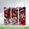 Alabama Crimson Tide 3D Inflated Tumbler Wrap PNG, Crimson Tide Football Teams 20oz Skinny Tumbler Template PNG