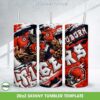 Auburn Tigers Tide 3D Inflated Tumbler Wrap PNG, Tigers Tide Football Teams 20oz Skinny Tumbler Template PNG