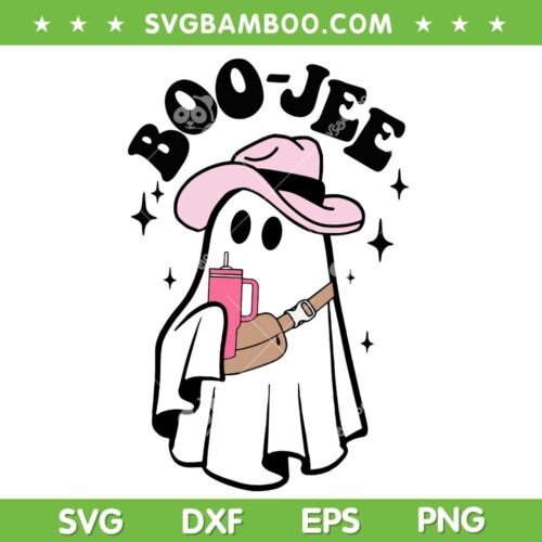 Boo Jee Ghost Cowboy SVG PNG, Spooky Season Cute Ghost Halloween Costume SVG, Boujee Ghost DXF SVG PNG EPS