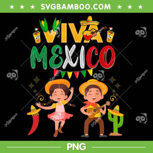 Boy Girl Guitar Viva Mexico PNG, Mexican Independence PNG, Mexican Fiesta PNG