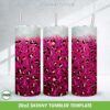 Breast Cancer Awareness Ribbon Tumbler Wrap PNG, Pink Ribbon Leopard 20oz Skinny Tumbler Template PNG