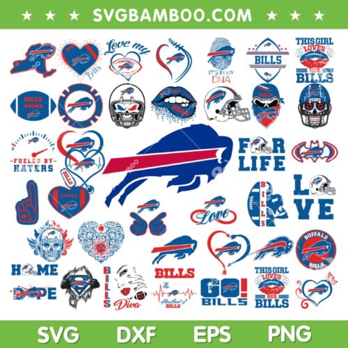 Buffalo Bills Mega Bundle SVG, Bills Logo Bundle SVG, NFL Teams DXF SVG PNG EPS