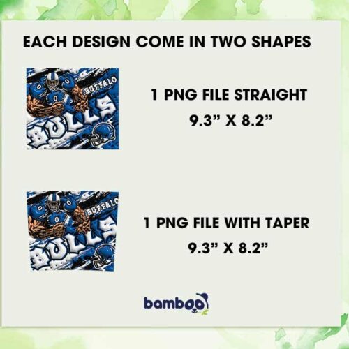 Buffalo Bulls 3D Inflated Tumbler Wrap PNG, NCAA Sports Logo 20oz Skinny Tumbler Template PNG