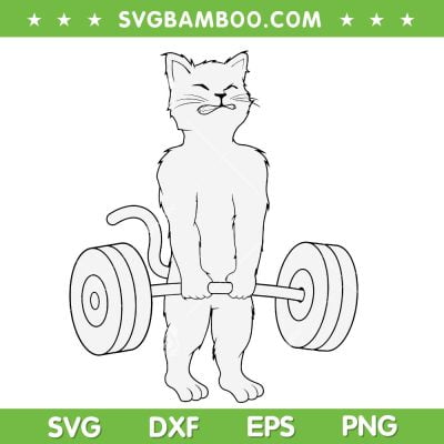 Cat Deadlift SVG PNG, Funny Powerlifting Kitty SVG, Cute Cat Fitness DXF SVG PNG EPS Cat Deadlift SVG PNG, Funny Powerlifting Kitty SVG, Cute Cat Fitness DXF SVG PNG EPS