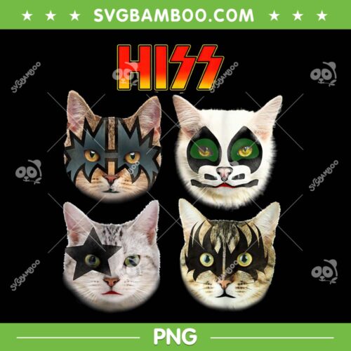Cat Kiss Band PNG, Funny Cat Hiss Rock PNG, Cat Hiss Rock And Rollcat Kiss Band PNG