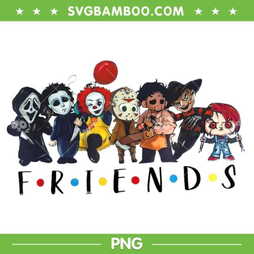 Chibi Horror Characters Friends PNG, Halloween Killer PNG, Halloween Friends PNG
