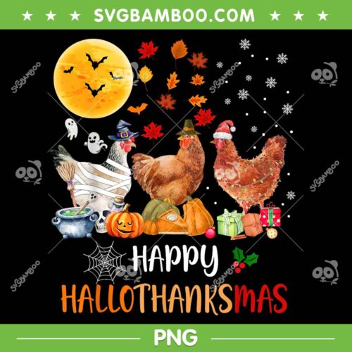 Chicken Happy HalloThanksmas PNG, Funny Chickens Fall Autumn PNG, Halloween Christmas PNG